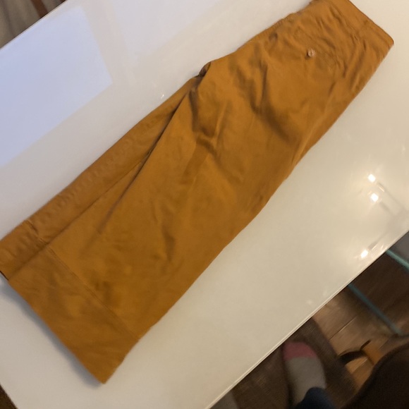 Khaki mustard yellow wide, leg pants Chino size 2 - Picture 4 of 4